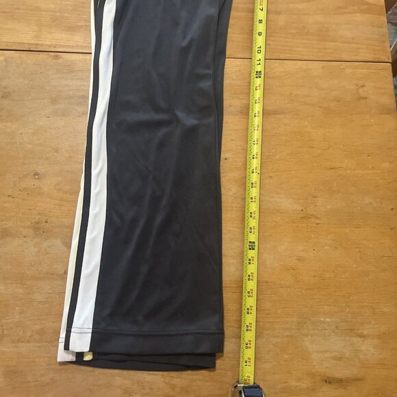 Nike Women’s Sz L Track Sweat Pants Gray W/ Yellow & White Stripes Straight Leg - Picture 7 of 11